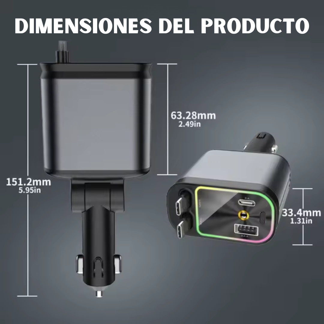 Cargador™ Alta Gama 4 en 1 Exclusivo para  Carros