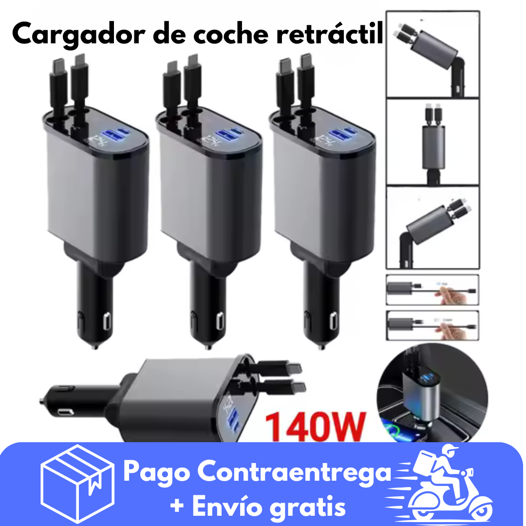 Cargador™ Alta Gama 4 en 1 Exclusivo para Carros