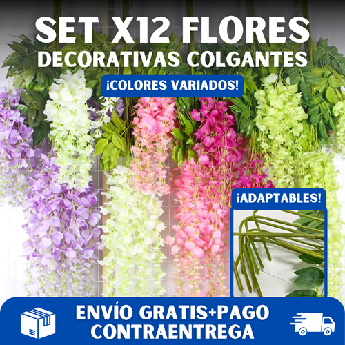 💐 SET X12 FLORES DECORATIVAS COLGANTES 💐