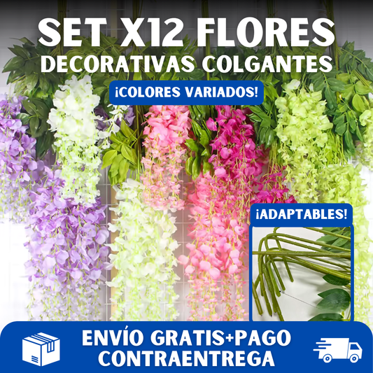 💐 SET X12 FLORES DECORATIVAS COLGANTES 💐
