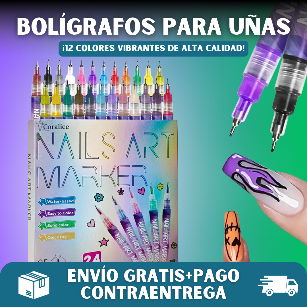 💅🏻 PACK X12 BOLÍGRAFOS PARA UÑAS 🎨