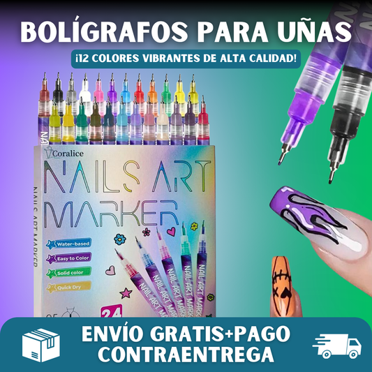 💅🏻 PACK X12 BOLÍGRAFOS PARA UÑAS 🎨