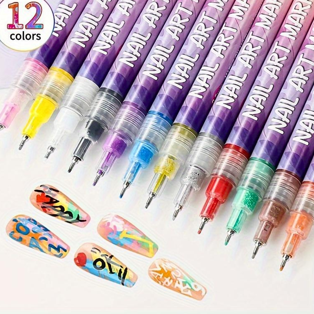 💅🏻 PACK X12 BOLÍGRAFOS PARA UÑAS 🎨