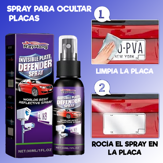 SPRAY PARA OCULTAR PLACAS ™ | EVITA FOTOMULTAS