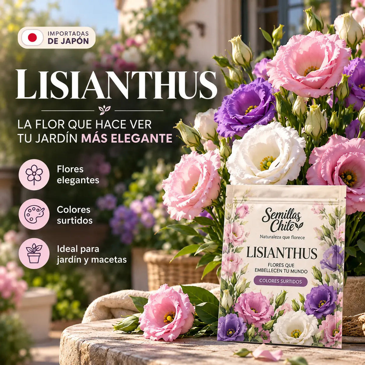 200 Semillas PREMIUM de Flor de Lisianthus