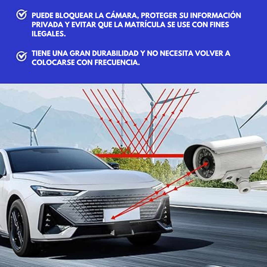 SPRAY PARA OCULTAR PLACAS ™ | EVITA FOTOMULTAS