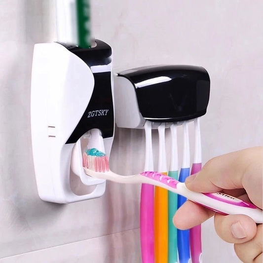 DISPENSADOR DE PASTA DENTAL + PORTA CEPILLOS 💦